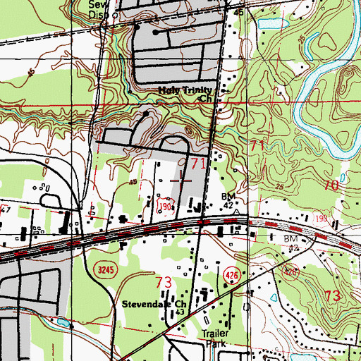 Topographic Map of Stevendale Park, LA