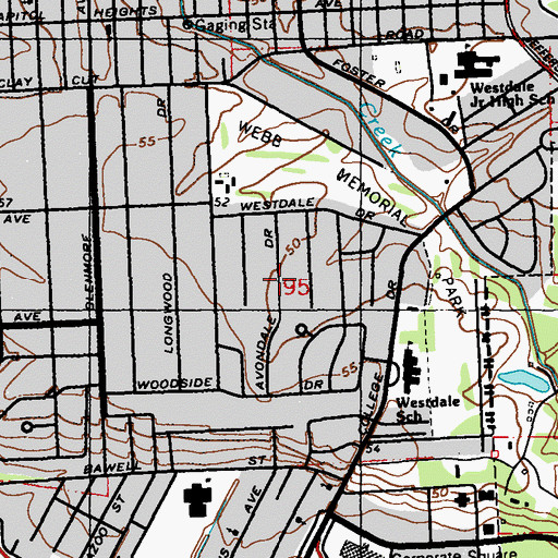 Topographic Map of Westdale Heights, LA