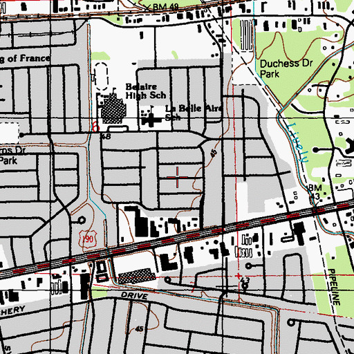 Topographic Map of Ashley, LA