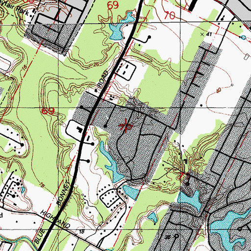 Topographic Map of Bluebonnet Ridge, LA