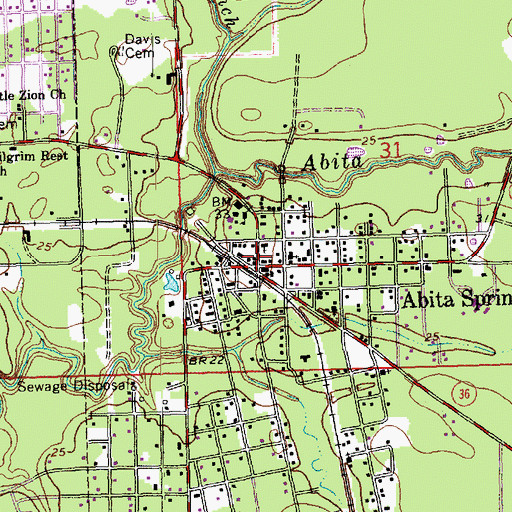 Topographic Map of Abita Springs, LA