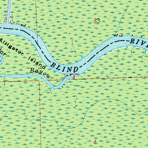 Topographic Map of Alligator Bayou, LA