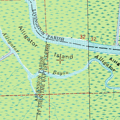 Topographic Map of Alligator Island, LA