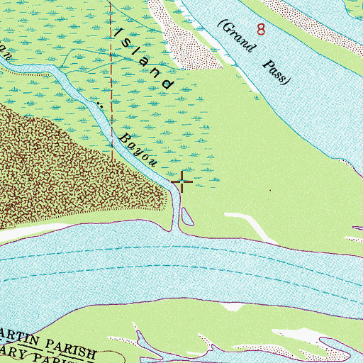 Topographic Map of American Bayou, LA