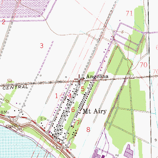 Topographic Map of Angelina, LA