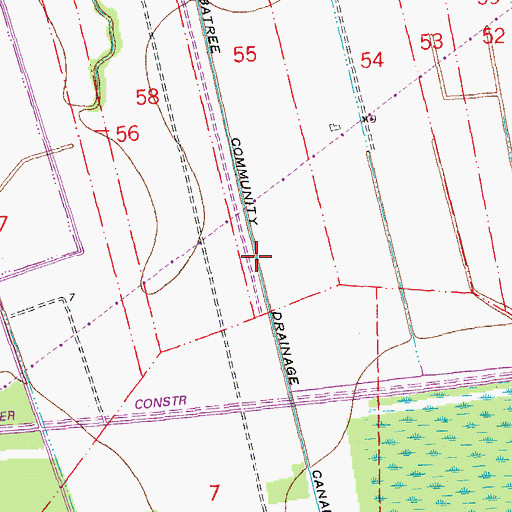 Topographic Map of Batree Community Drainage Canal, LA