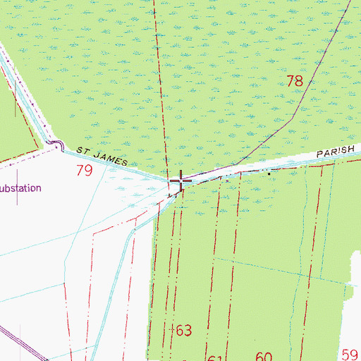 Topographic Map of Bayou des Acadiens, LA