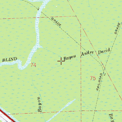Topographic Map of Bayou Andre David, LA