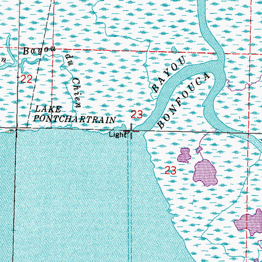 Topographic Map of Bayou Bonfouca, LA