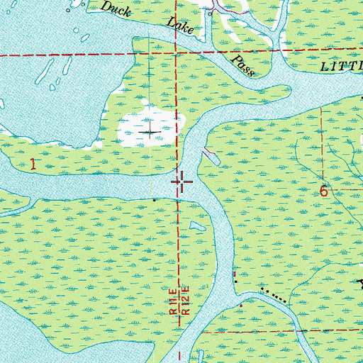 Topographic Map of Bayou Boutte, LA