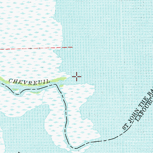 Topographic Map of Bayou Chevreuil, LA
