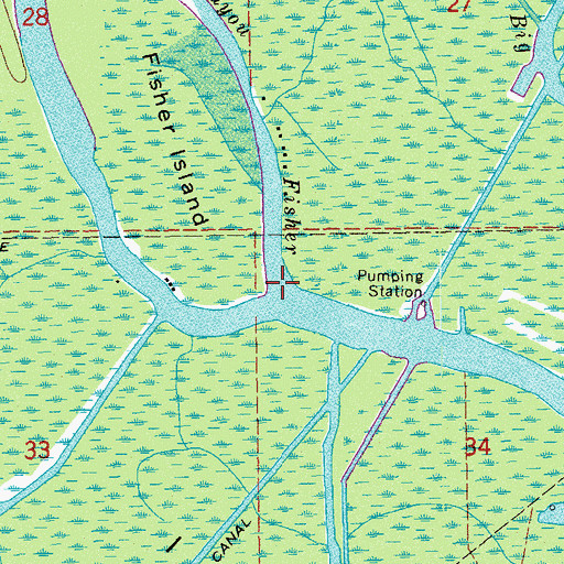 Topographic Map of Bayou Fisher, LA