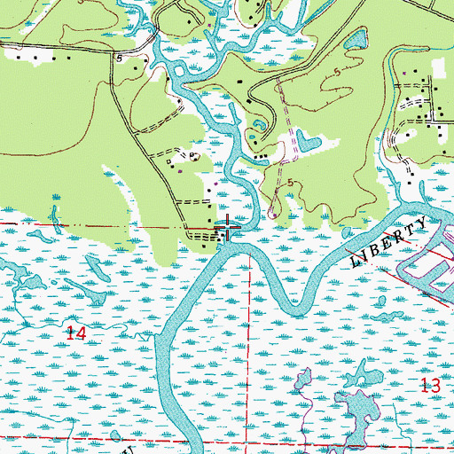 Topographic Map of Bayou Paquet, LA