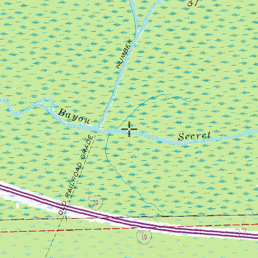 Topographic Map of Bayou Secret, LA