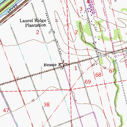 Topographic Map of Bessie K, LA