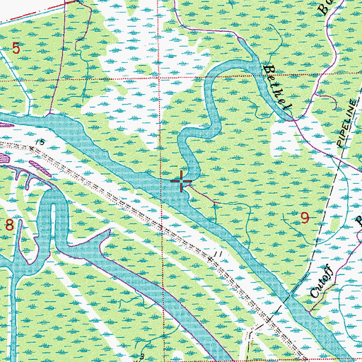 Topographic Map of Bethel Bayou, LA