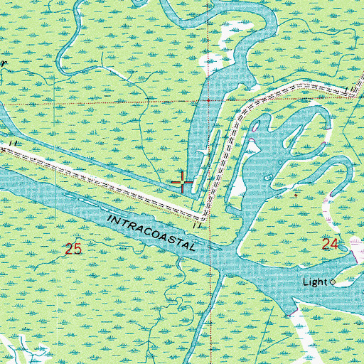Topographic Map of Big Oaks Bayou, LA