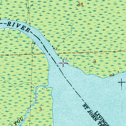 Topographic Map of Blind River, LA