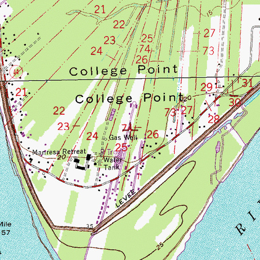 Topographic Map of College Point, LA