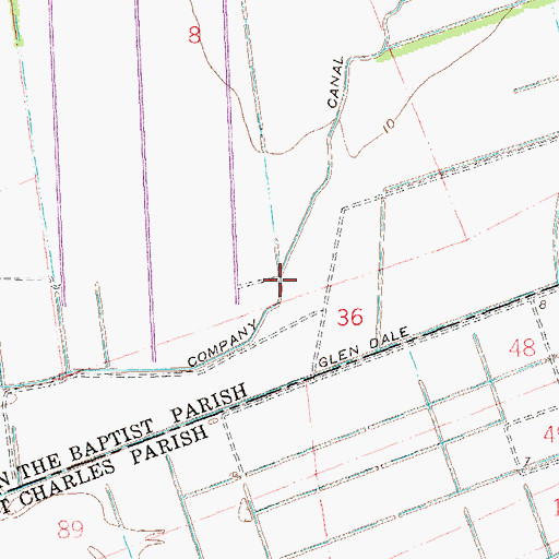 Topographic Map of Company Canal, LA
