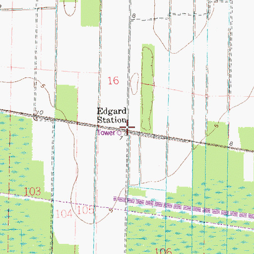 Topographic Map of Edgard Station, LA