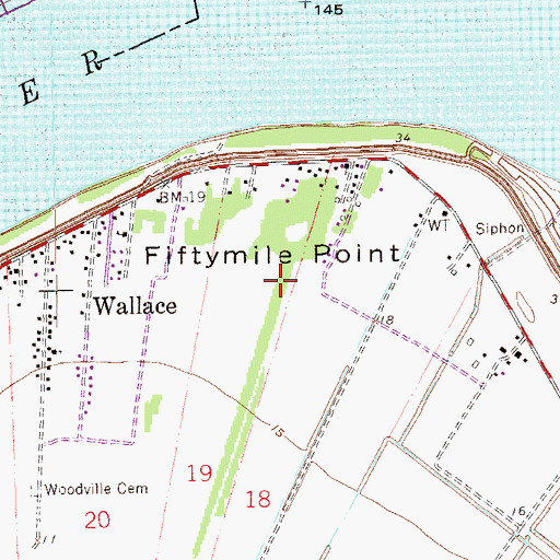 Topographic Map of Fiftymile Point, LA