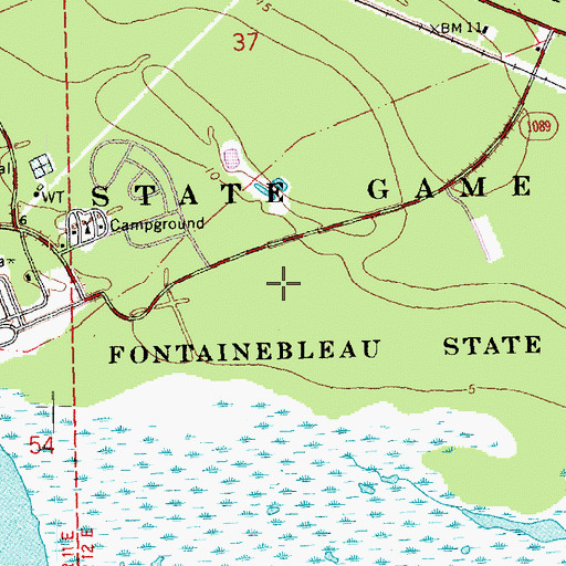 Topographic Map of Fontainebleau State Park, LA