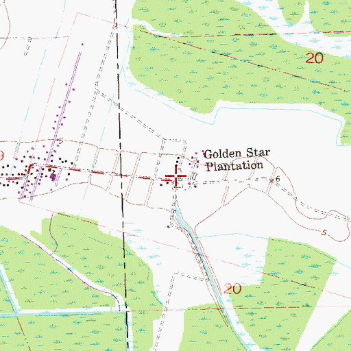 Topographic Map of Golden Star Plantation, LA