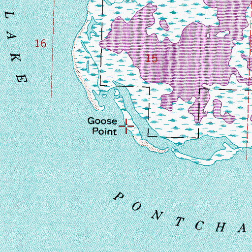 Topographic Map of Goose Point, LA