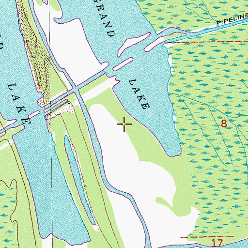 Topographic Map of Grand Lake, LA