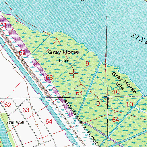 Topographic Map of Gray Horse Isle, LA