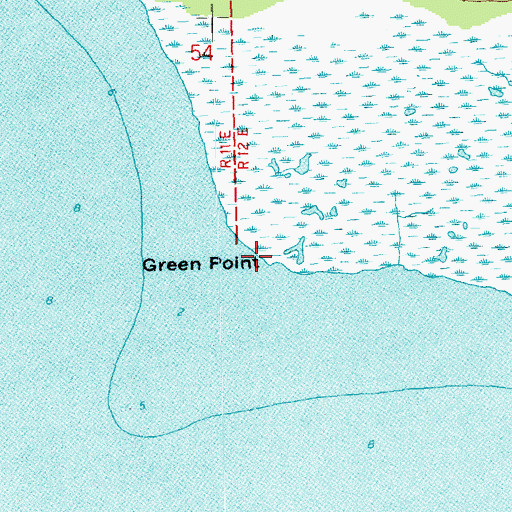 Topographic Map of Green Point, LA