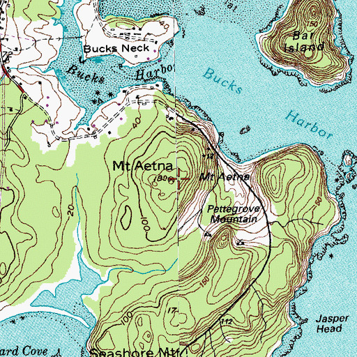Topographic Map of Mount Aetna, ME