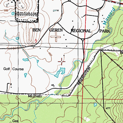Topographic Map of West Arkansas Regional Park, AR
