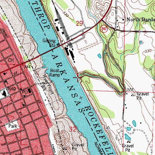Topographic Map of Whig Creek, AR