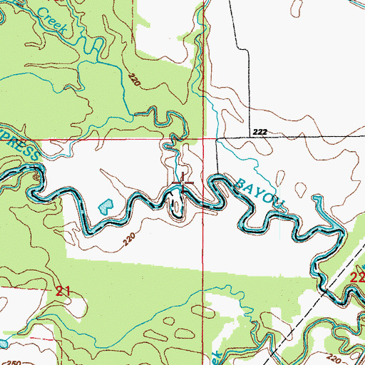 Topographic Map of White Oak Creek, AR
