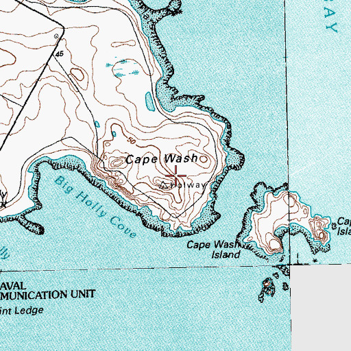 Topographic Map of Cape Wash, ME