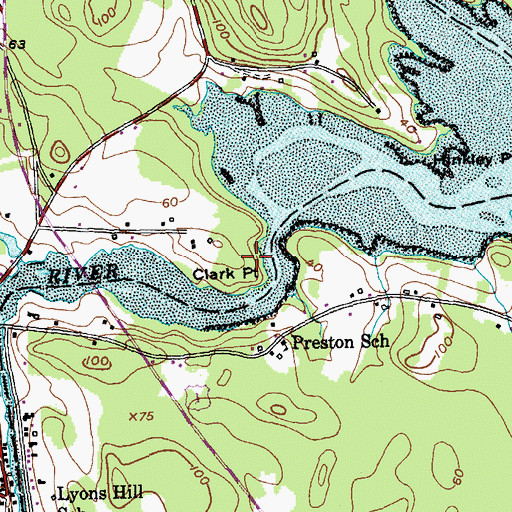 Topographic Map of Clark Point, ME