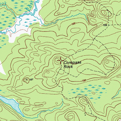 Topographic Map of Compass Rock, ME