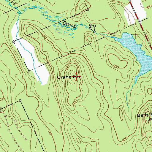 Topographic Map of Crane Mountain, ME