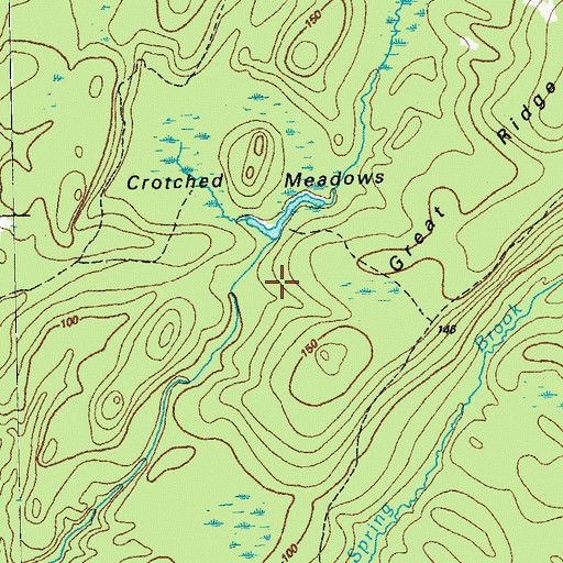 Topographic Map of Crotched Meadow, ME