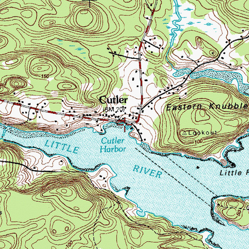Topographic Map of Cutler Harbor, ME