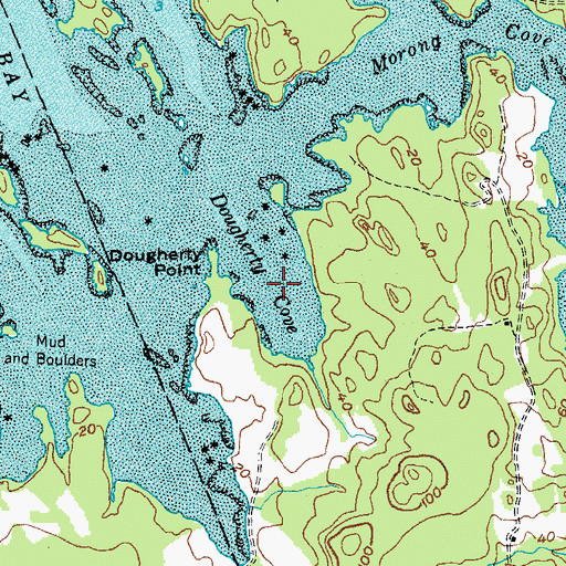 Topographic Map of Dougherty Cove, ME