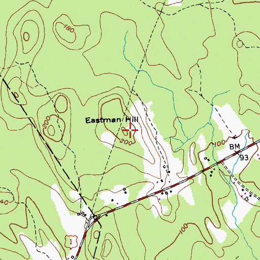 Topographic Map of Eastman Hill, ME
