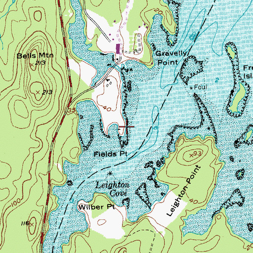 Topographic Map of Fields Point, ME