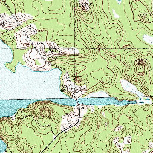 Topographic Map of Gardner Lake School, ME