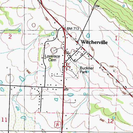 Topographic Map of Buckner Park, AR