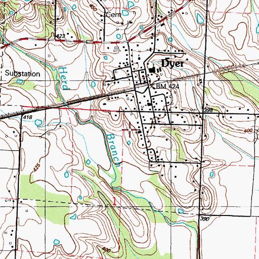 Topographic Map of Nelson Cemetery, AR