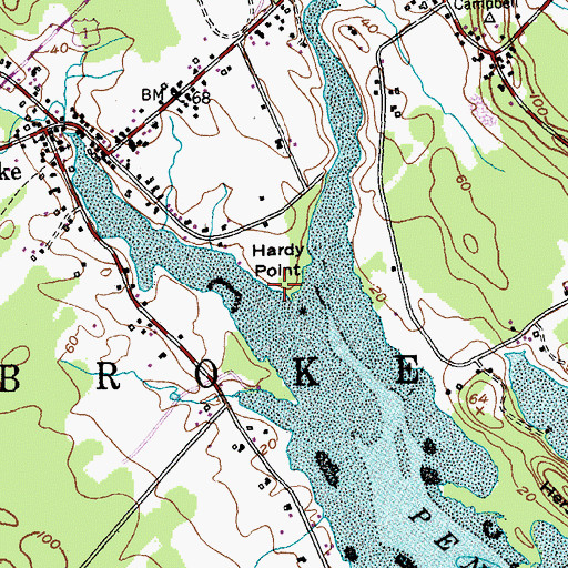Topographic Map of Hardy Point, ME