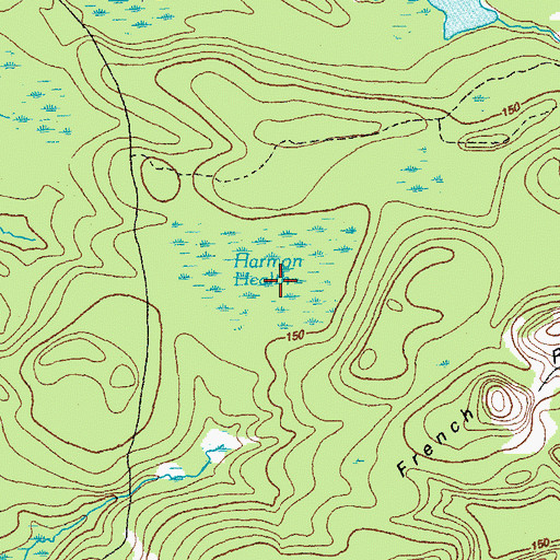 Topographic Map of Harmon Heath, ME